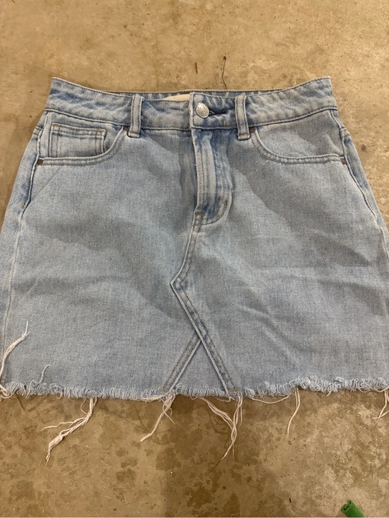PacSun Dresses & Skirts - PacSun Light Blue Denim Mini Skirt with Frayed Hem